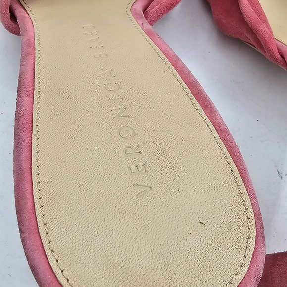 Veronica Beard Women’s Ganita Knot-Front Slides Size 9 Pink Suede Sandals - Picture 7 of 13